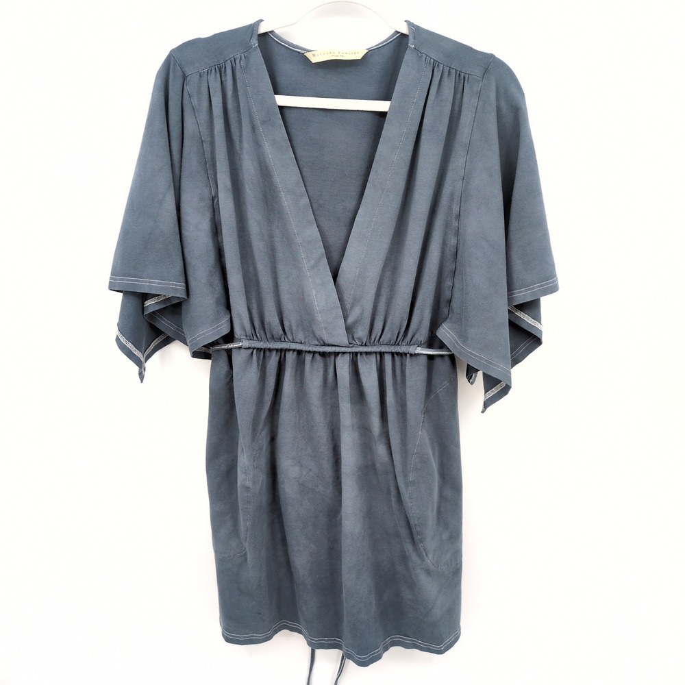 Wayward Fancies eShakti XL 16 Blue Empire Tunic Dress Cottagecore Kimono Sleeve